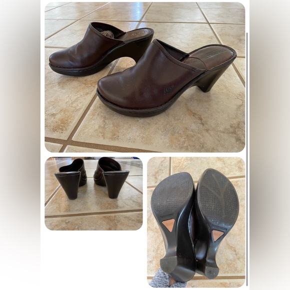Born Mules Slip On Heels 8M Brown - Picture 2 of 2